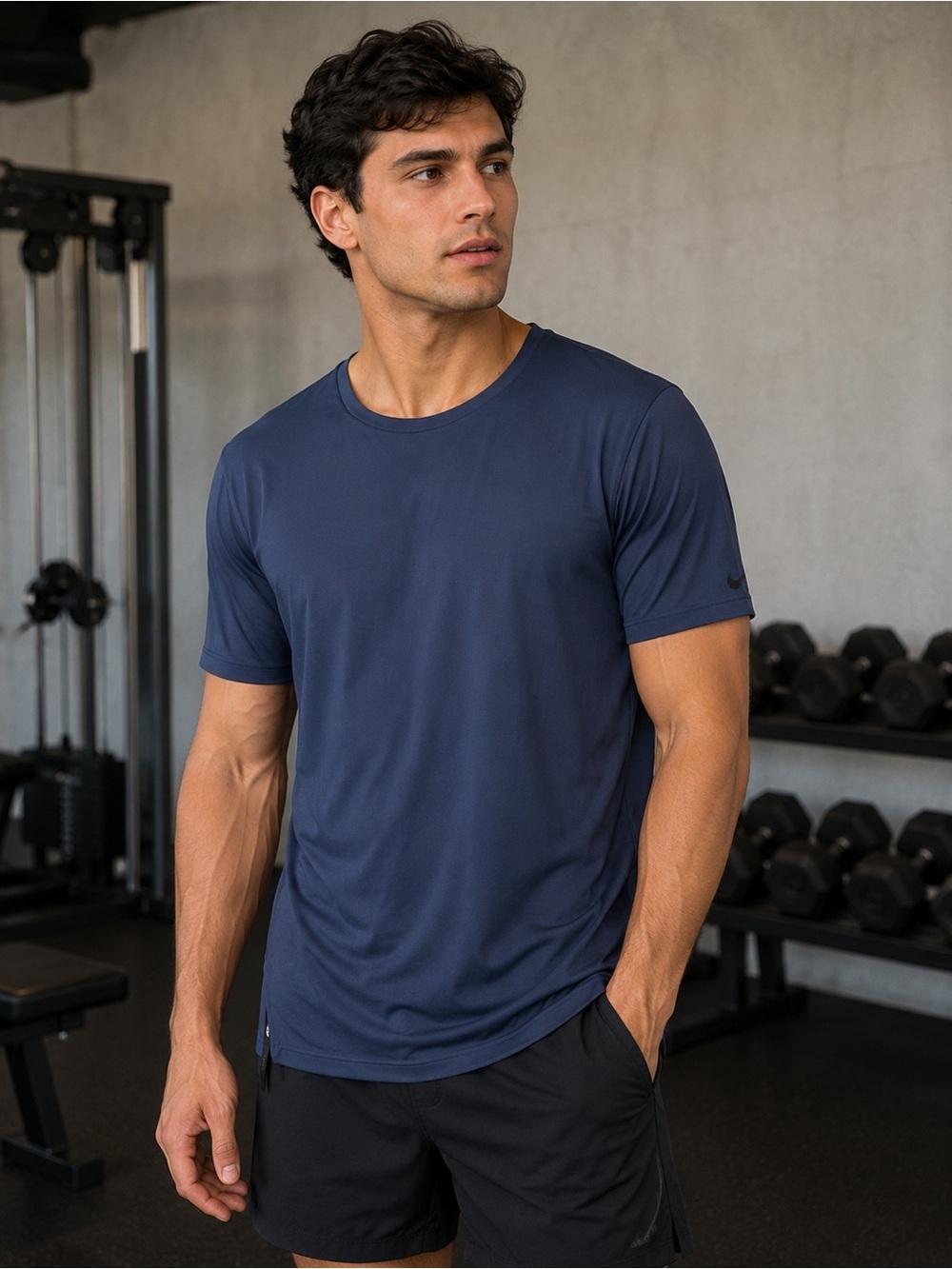 158. Nike Dri Fit men's Short Sleeve Pullover T Shirt Blue Size XL
